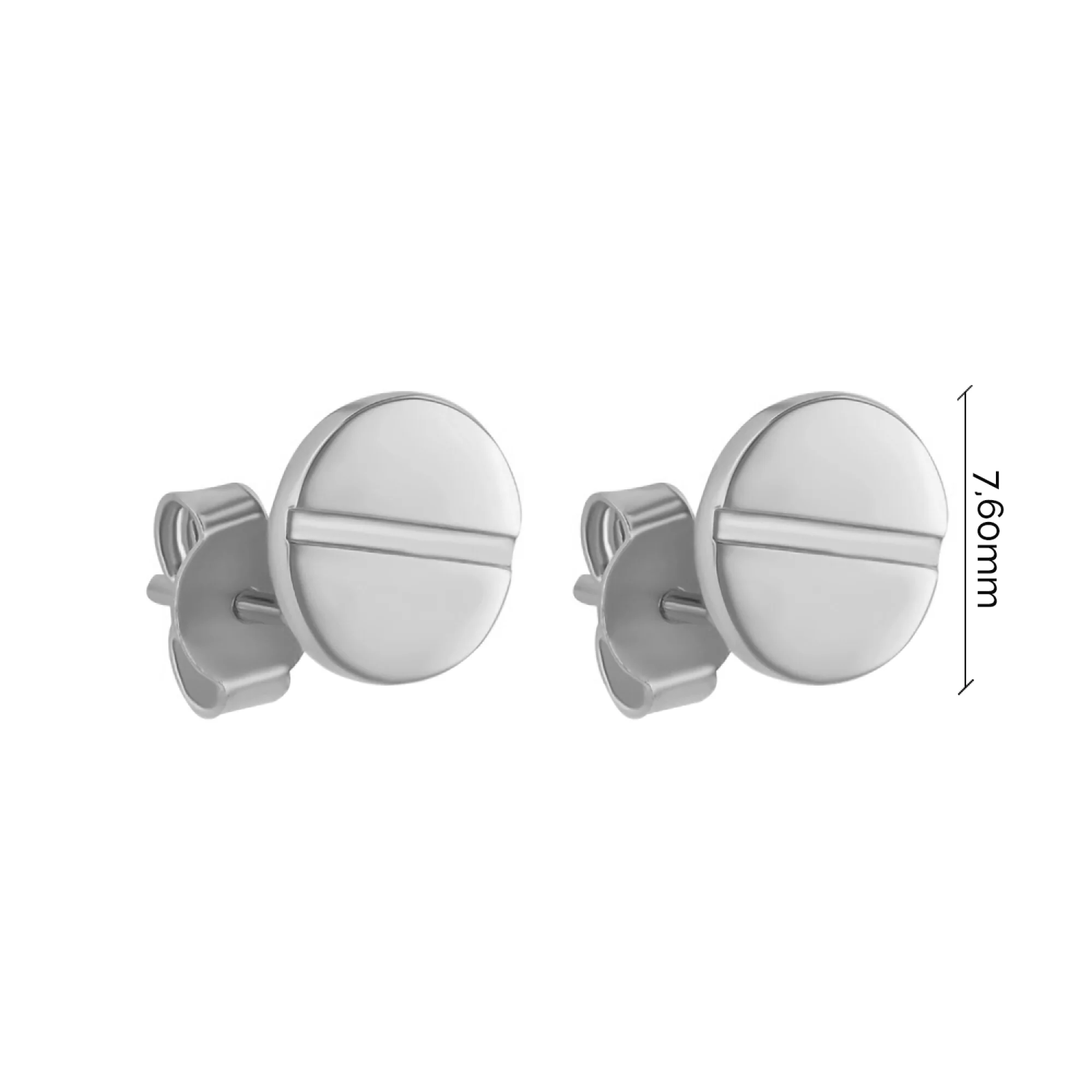 Сережки-гвоздики из белого золота - 1095073 - 2