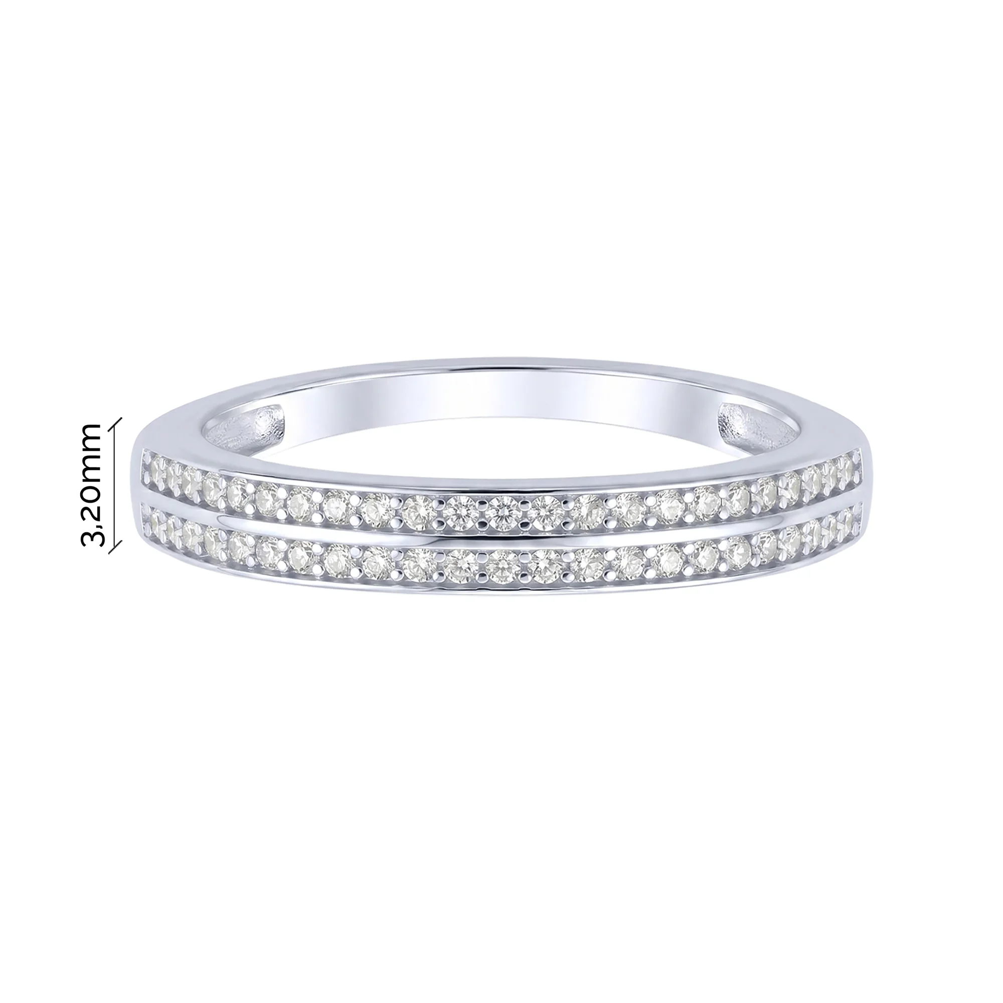 Серебряное двойное кольцо 2 в 1 "Геометрия" с фианитами - 2260727 - 6
