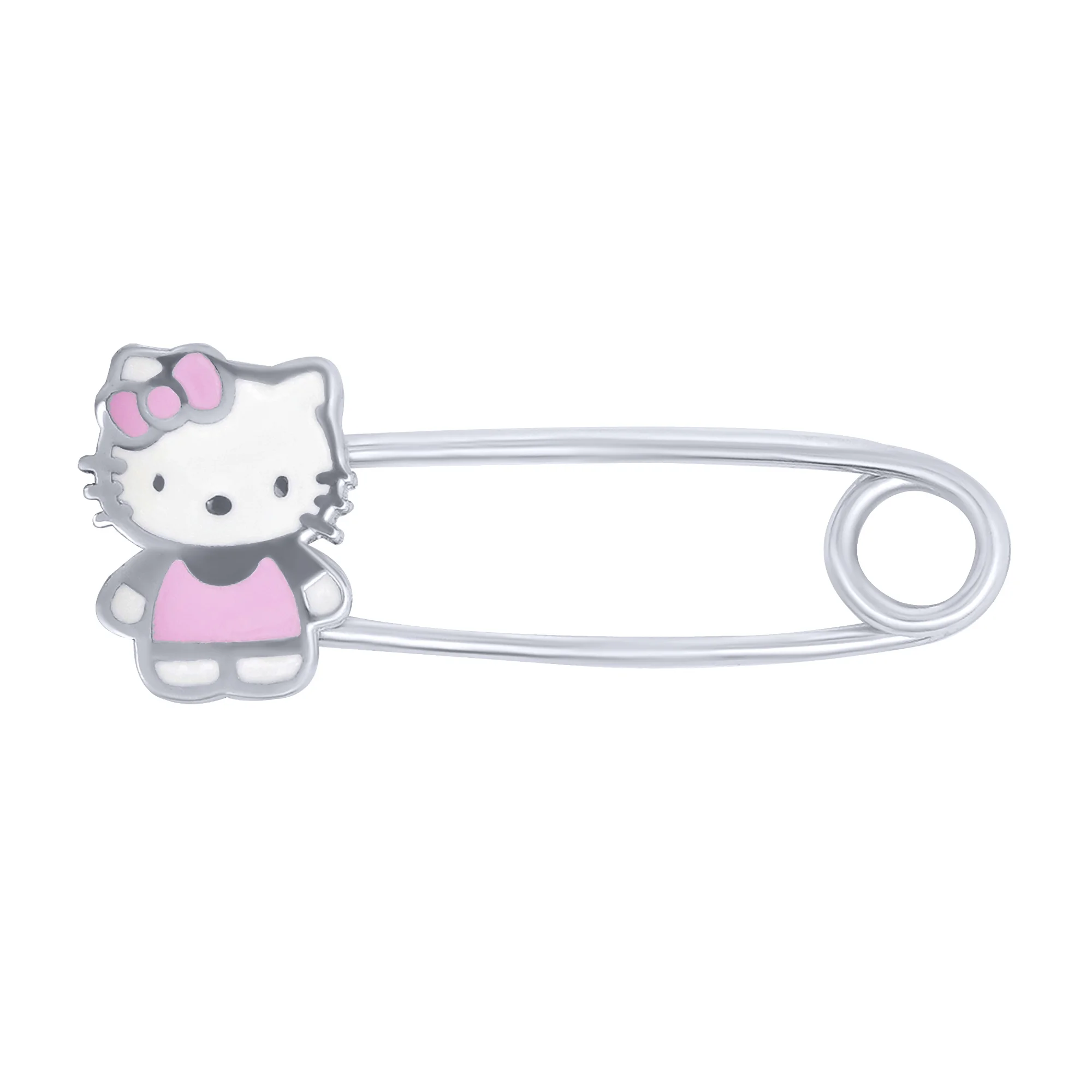 Серебряная булавка "Hello Kitty" с эмалью - 1685967 - 1