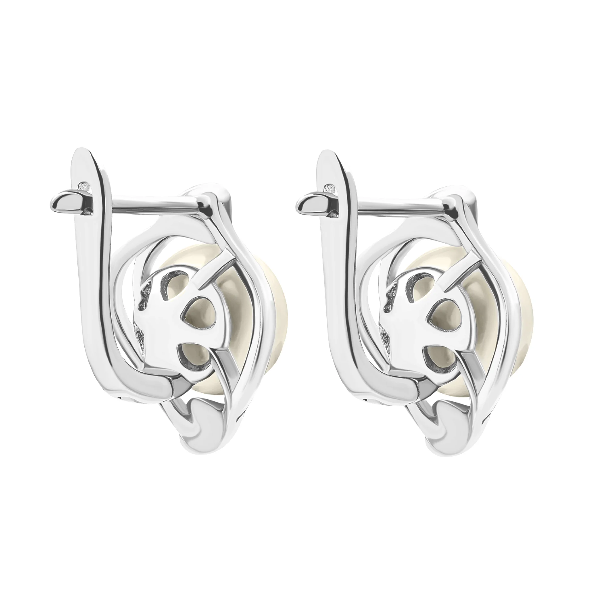 Серьги из серебра с жемчугом - 1525059 - 2