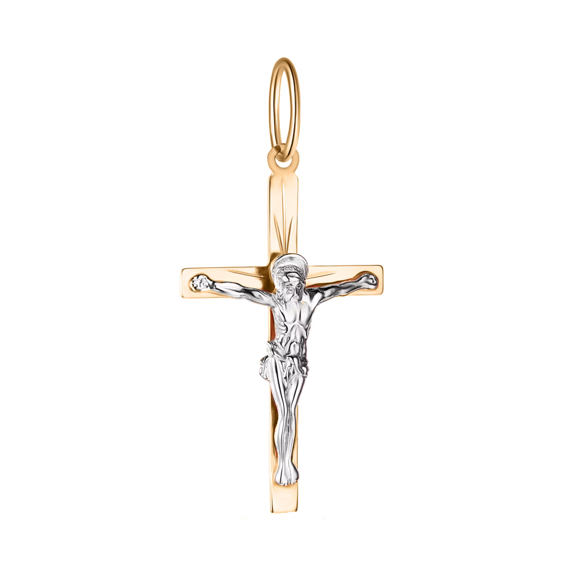Золотой нательный крестик "Распятие" - 1618878 – изображение 1