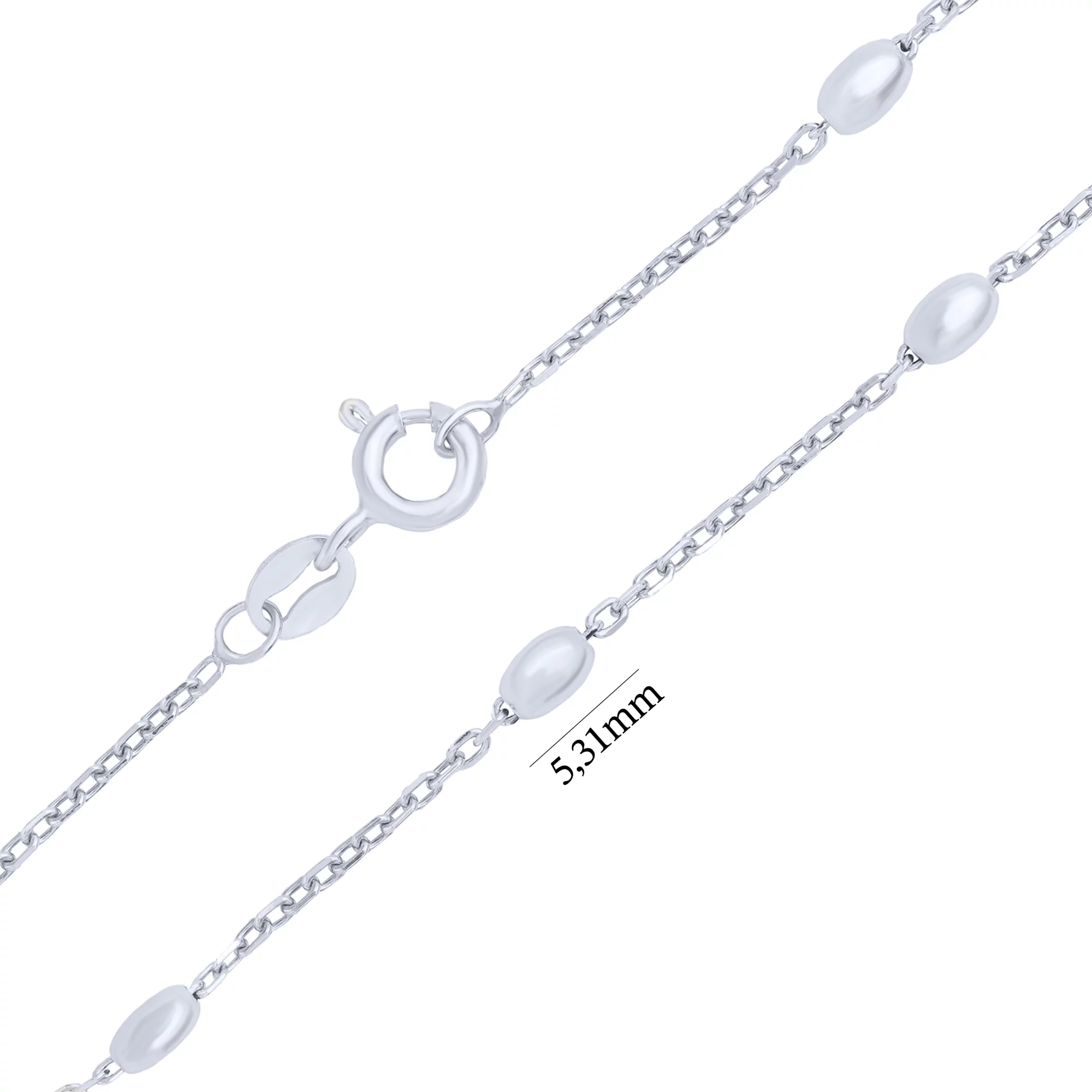 Браслет срібний плетіння якір - 1714877 – зображення 3