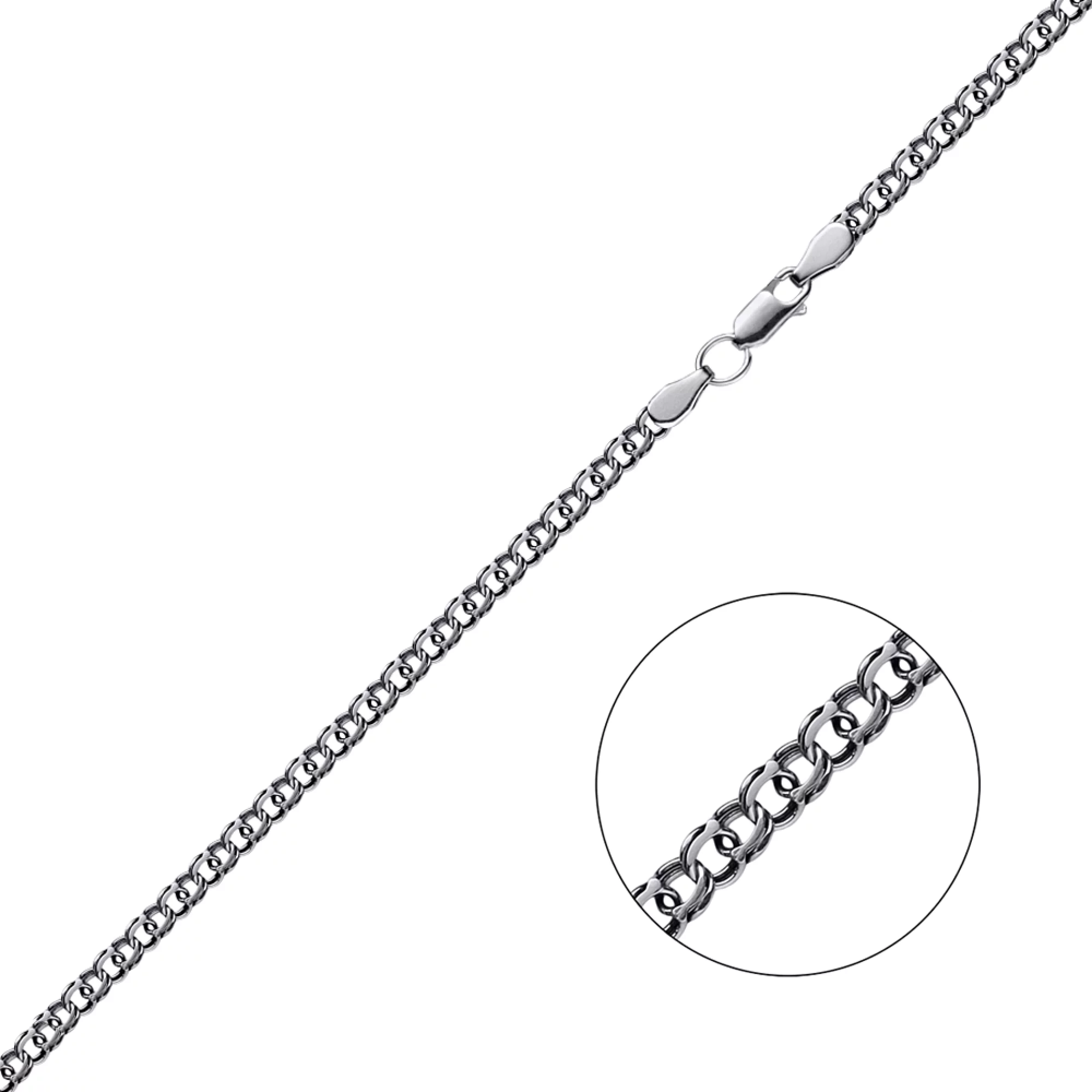Цепочка из серебра с чернением плетение бисмарк - 1515933 – изображение 1