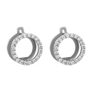Серьги из серебра "Круг" с фианитами - 1577174