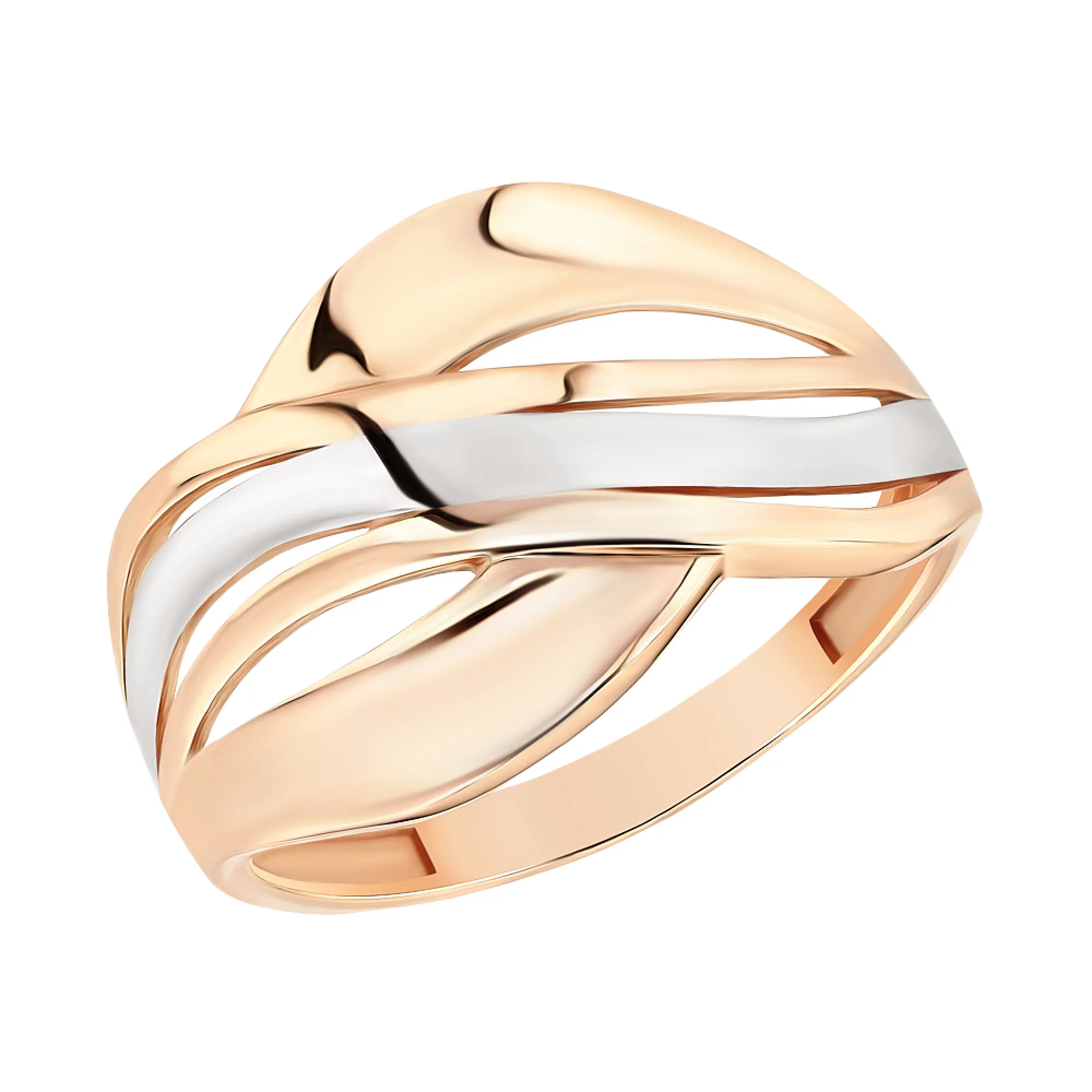 Кольцо из комбинированого золота - 969609 – изображение 1