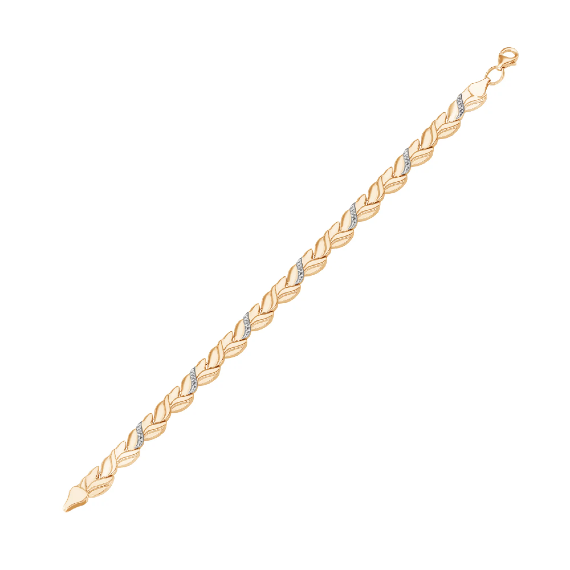 Браслет из комбинированного золота плетение ролекс - 1071244 – изображение 1