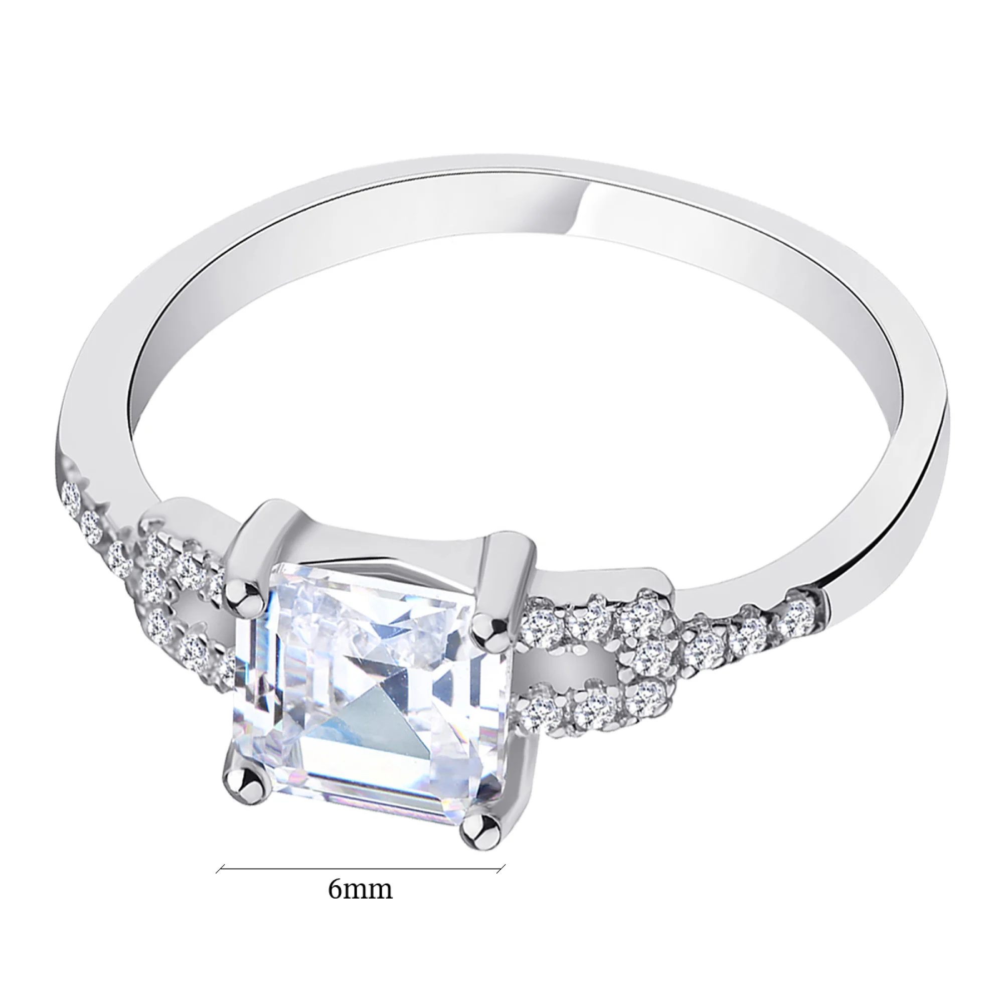 Кольцо из серебра с фианитами - 1297348 - 2