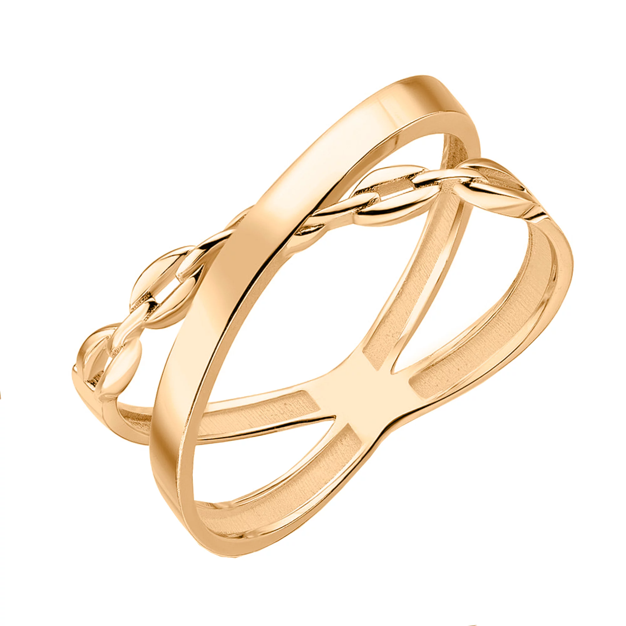 Кольцо из красного золота "Звенья" - 1694653 – изображение 1