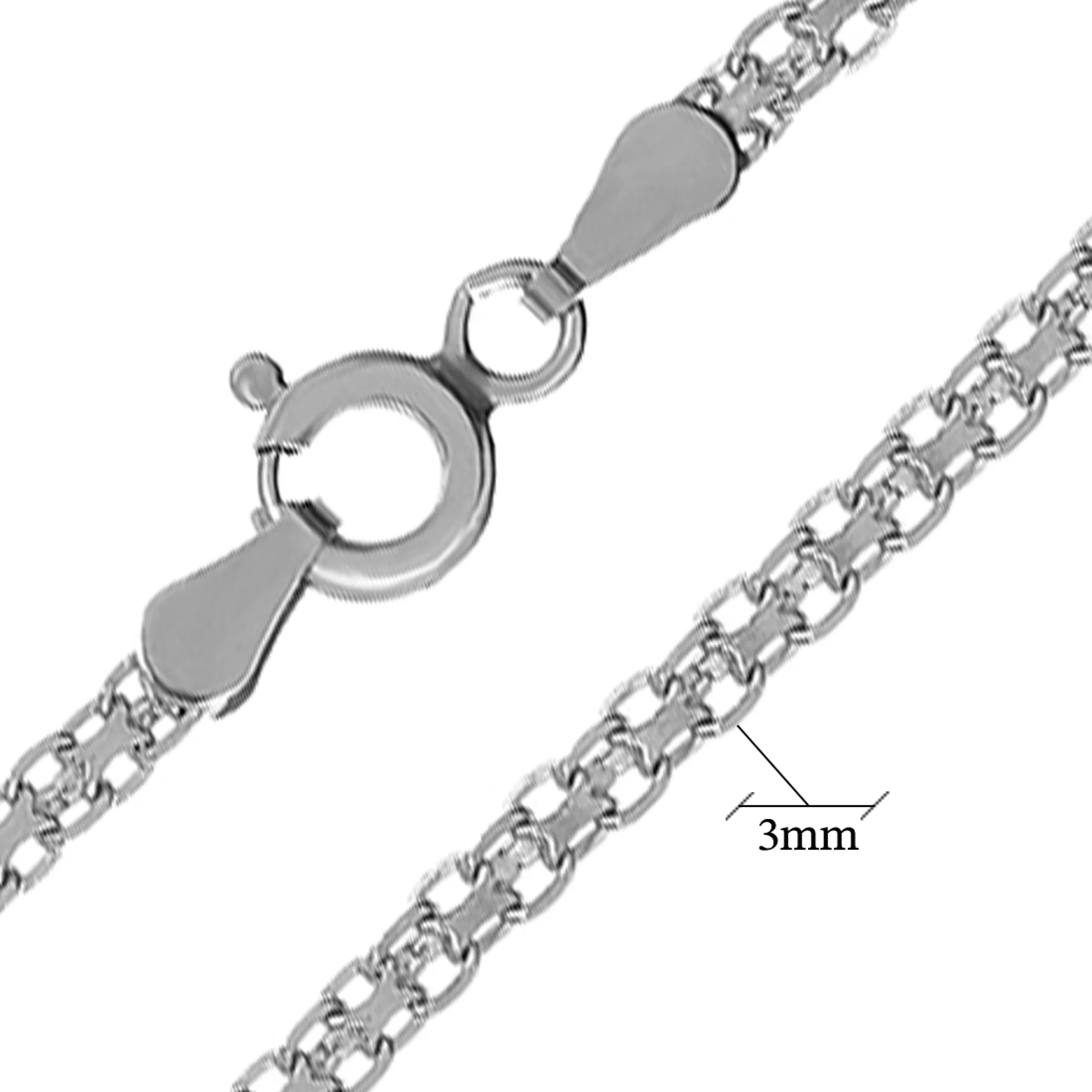 Серебряная цепочка с плетением якорный бисмарк - 648379 – изображение 2