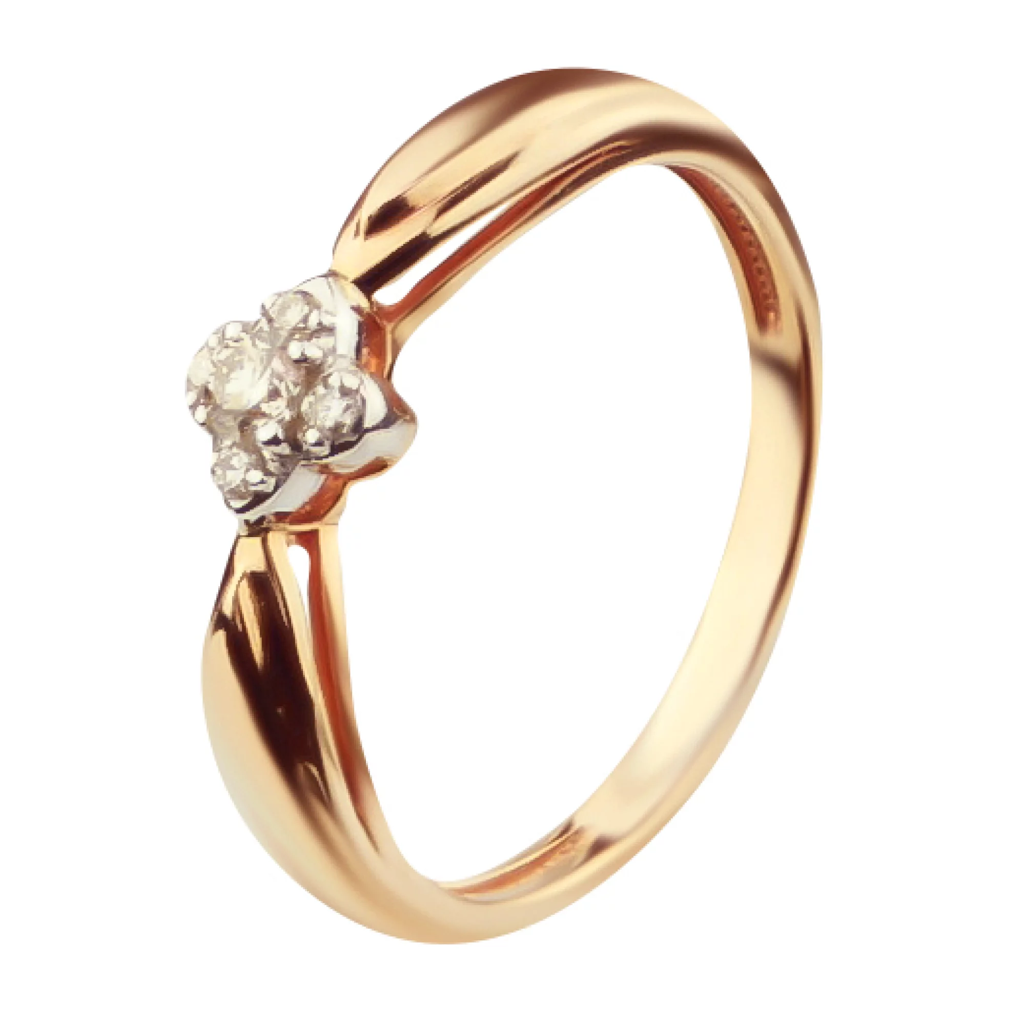 Золотое кольцо с бриллиантами - 511664 – изображение 1