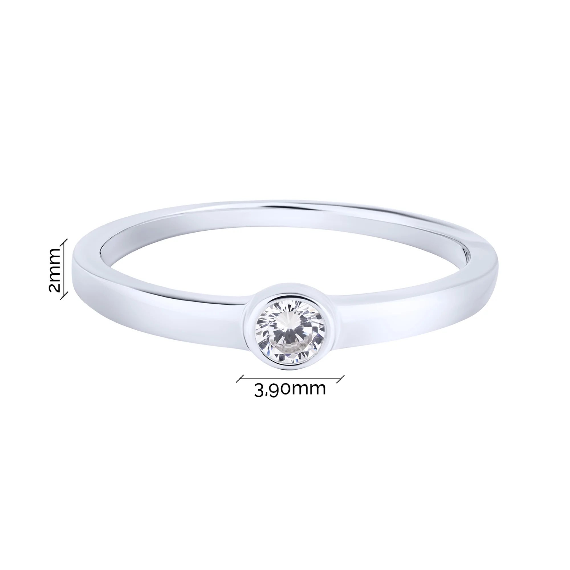Серебряное кольцо с фианитом - 2122986 - 3