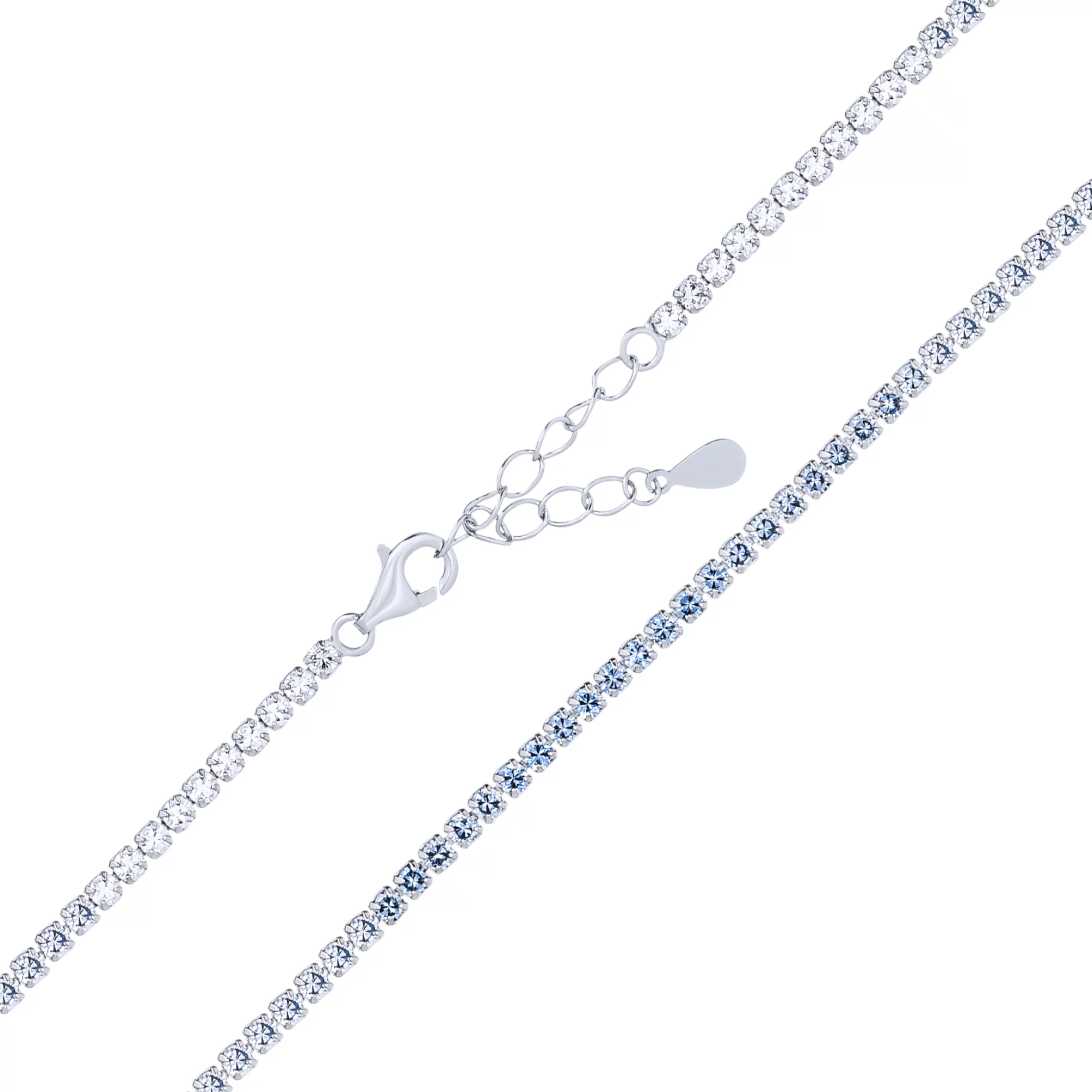 Теннисный браслет из серебра с дорожкой фианитов - 1760520 – изображение 2