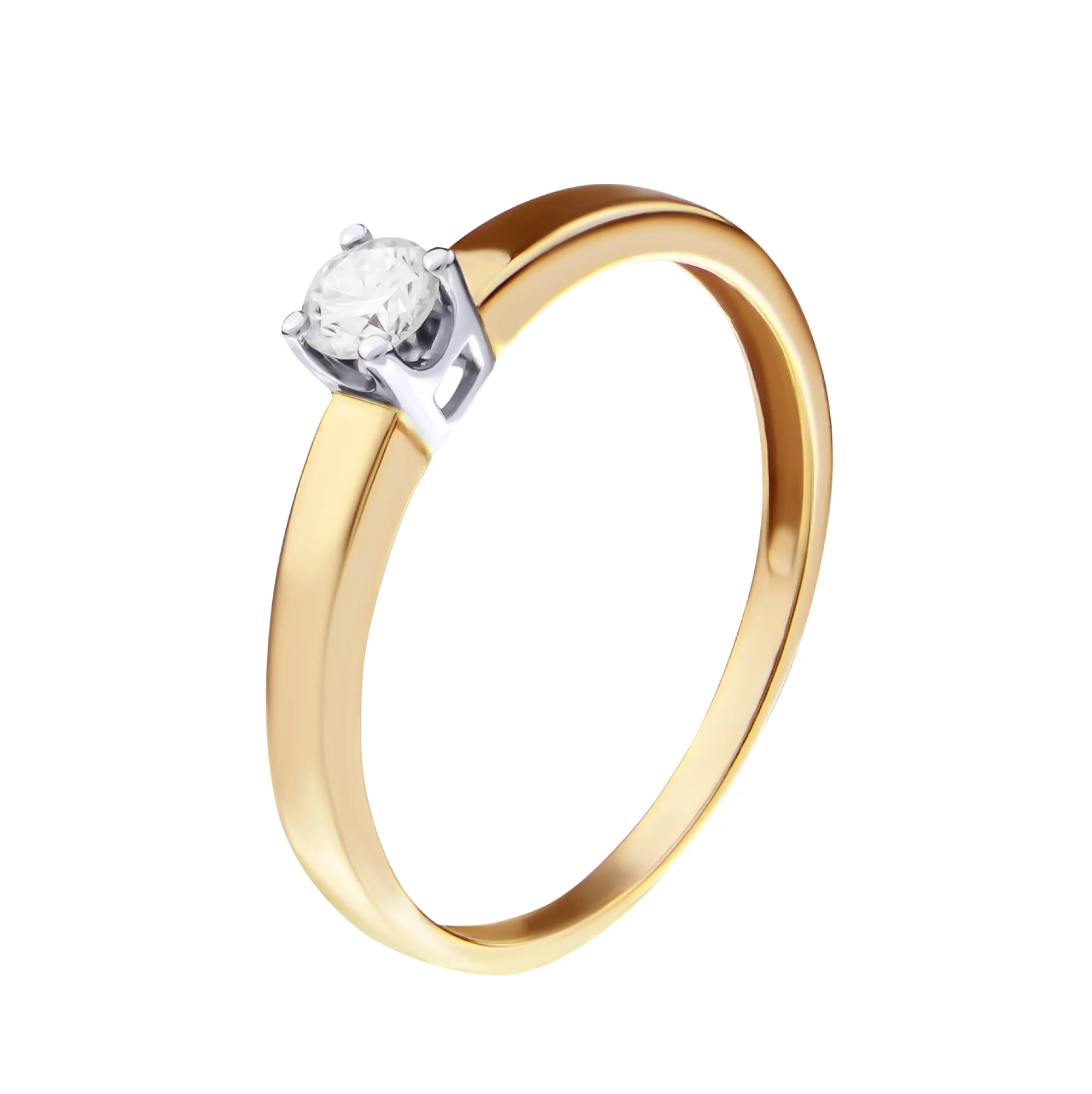 Золотое кольцо с бриллиантом - 512418 – изображение 1