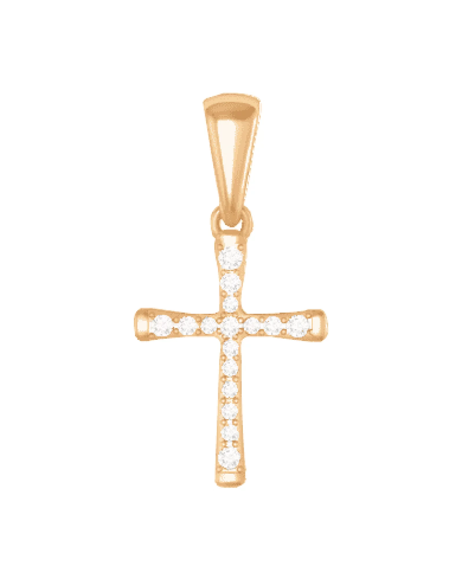 Золотой крестик с бриллиантом - 421614 – изображение 1