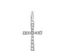 Серебряный крестик с фианитами - 421479