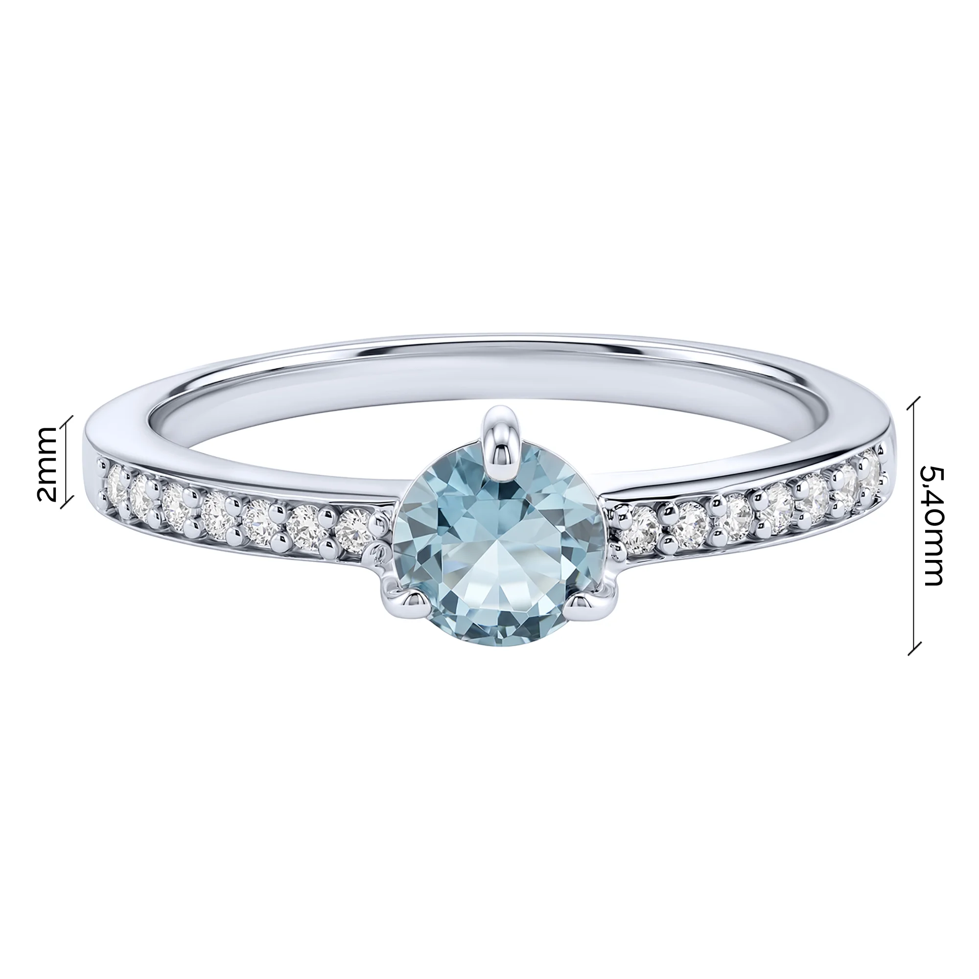 Серебряное кольцо с топазом лондон и фианитами - 2287913 - 4