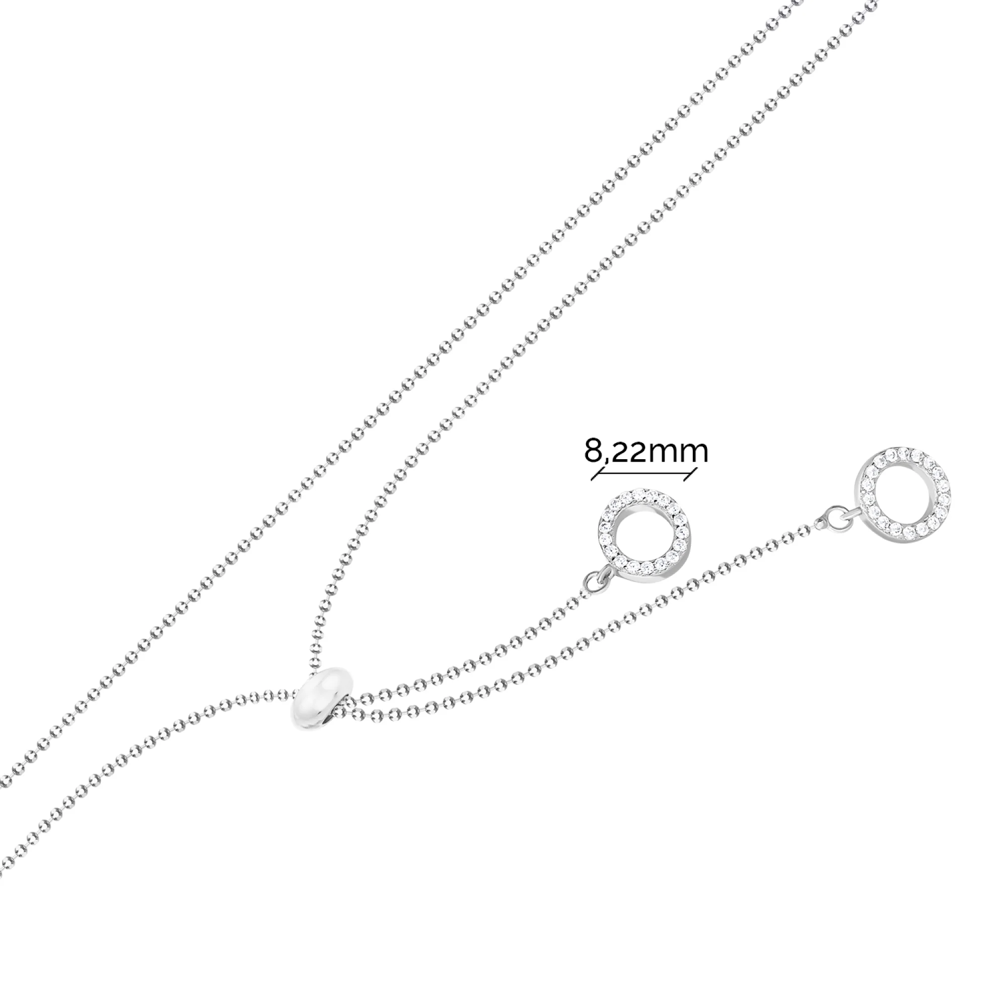 Колье-галстук в серебре "Круги" с фианитами плетение фантазия - 1579424 - 3