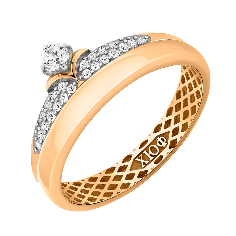 Золотое кольцо с фианитом. Артикул 700399-АРр: цена, отзывы, фото – купить в интернет-магазине AURUM