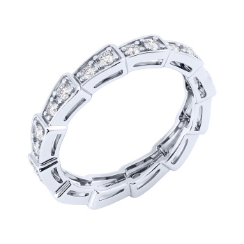 Серебряное кольцо "Змея" с фианитами  - 2262566