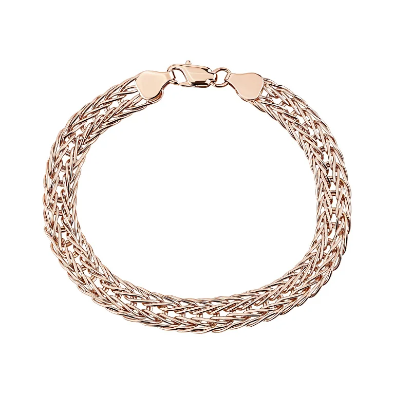 Браслет из красного золота в плетении питон - 2128473