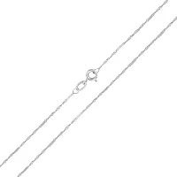 Ланцюг з білого золота з плетінням сінгапур - 960187