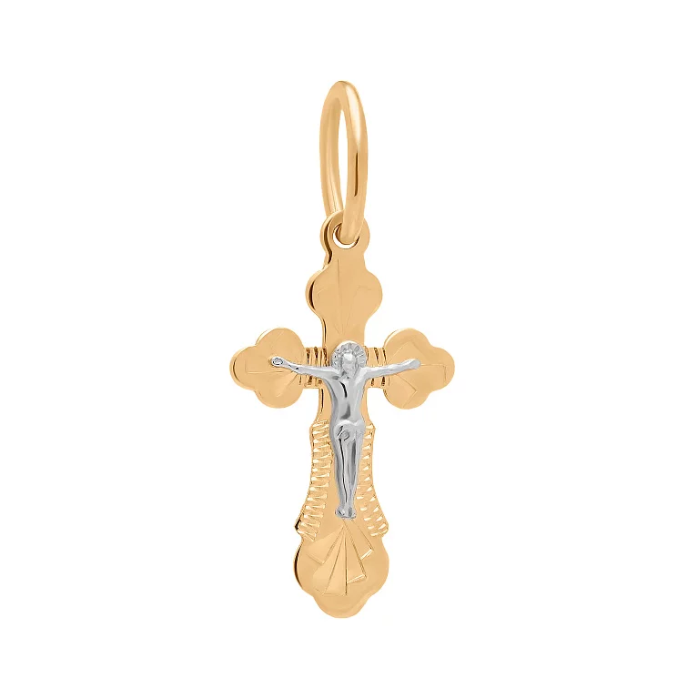 Крестик православный из комбинированного золота. Артикул 131036: цена, отзывы, фото – купить в интернет-магазине AURUM