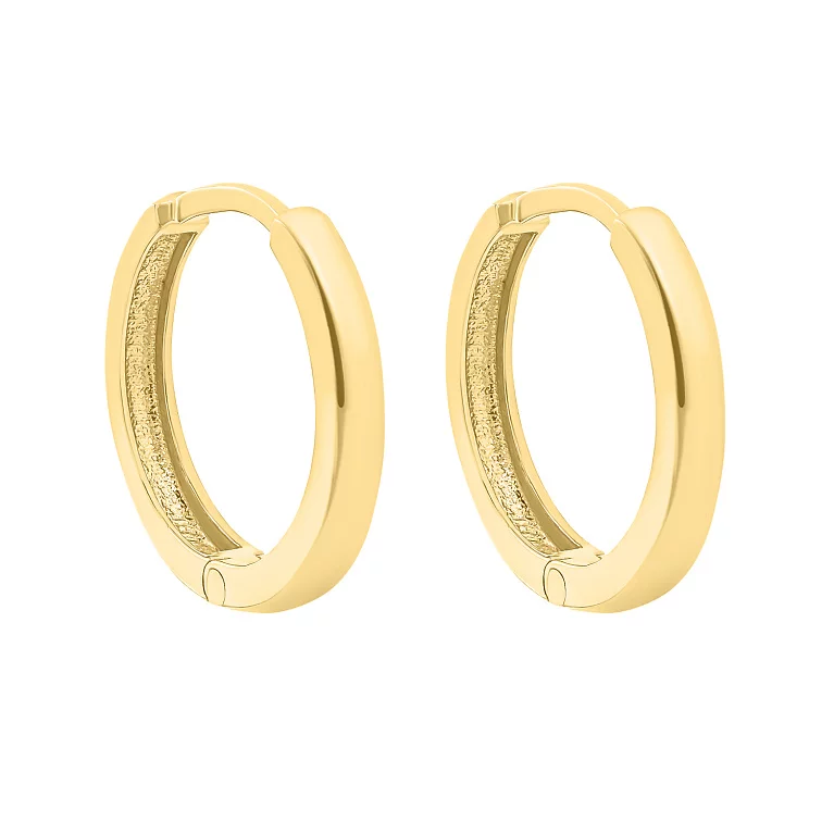 Серьги-кольца в желтом золоте. Артикул 214893703: цена, отзывы, фото – купить в интернет-магазине AURUM