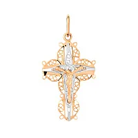 Крестик из комбинированного золота - 959638