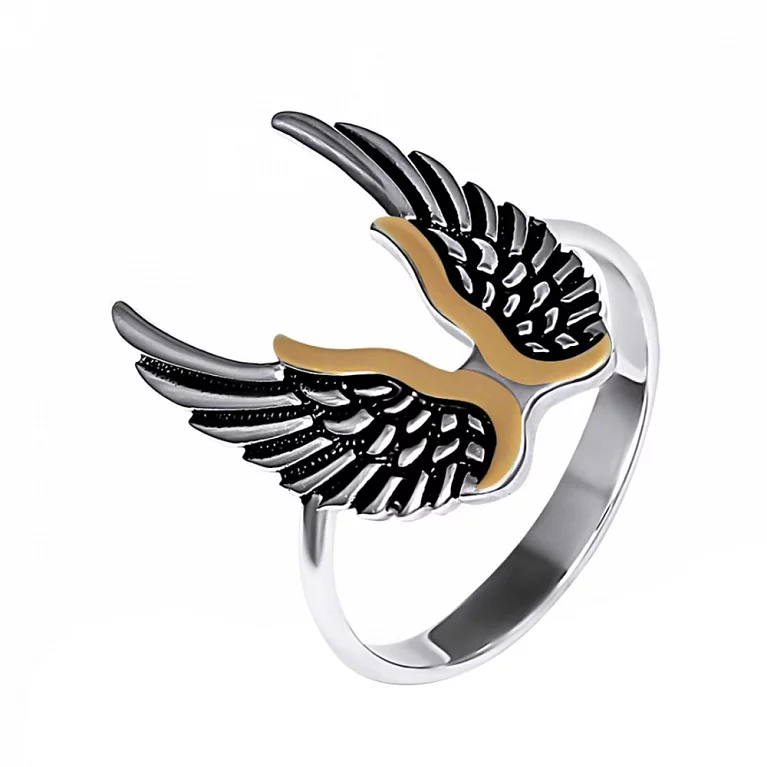 Кольцо "Крылья" из серебра с позолотой. Артикул 7201/1232: цена, отзывы, фото – купить в интернет-магазине AURUM
