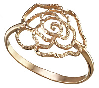 Кольцо из красного золота Роза. Артикул 300355: цена, отзывы, фото – купить в интернет-магазине AURUM
