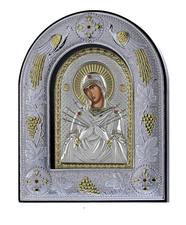 Икона Богородица Семистрельная. Артикул MA/E3114BX-бц: цена, отзывы, фото – купить в интернет-магазине AURUM