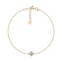 Браслет "Клевер" из комбинированного золота с бриллиантами плетение якорь - 1807677