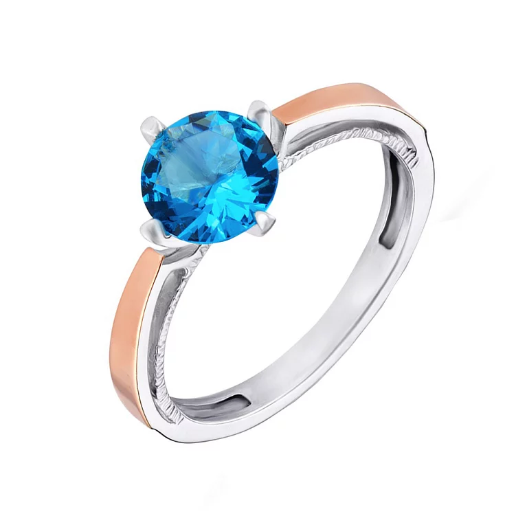 Помолвочное серебряное кольцо с альпинитом и позолотой. Артикул 7201/215агкп: цена, отзывы, фото – купить в интернет-магазине AURUM