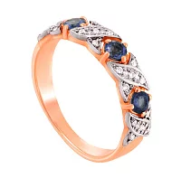 Золотое кольцо с бриллиантами и сапфирами. Артикул 50698/1сап: цена, отзывы, фото – купить в интернет-магазине AURUM