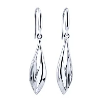 Срібні сережки-петлі "Крапля" - 2100244