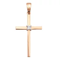 Крестик из красного золота с бриллиантом. Артикул 3100787201: цена, отзывы, фото – купить в интернет-магазине AURUM