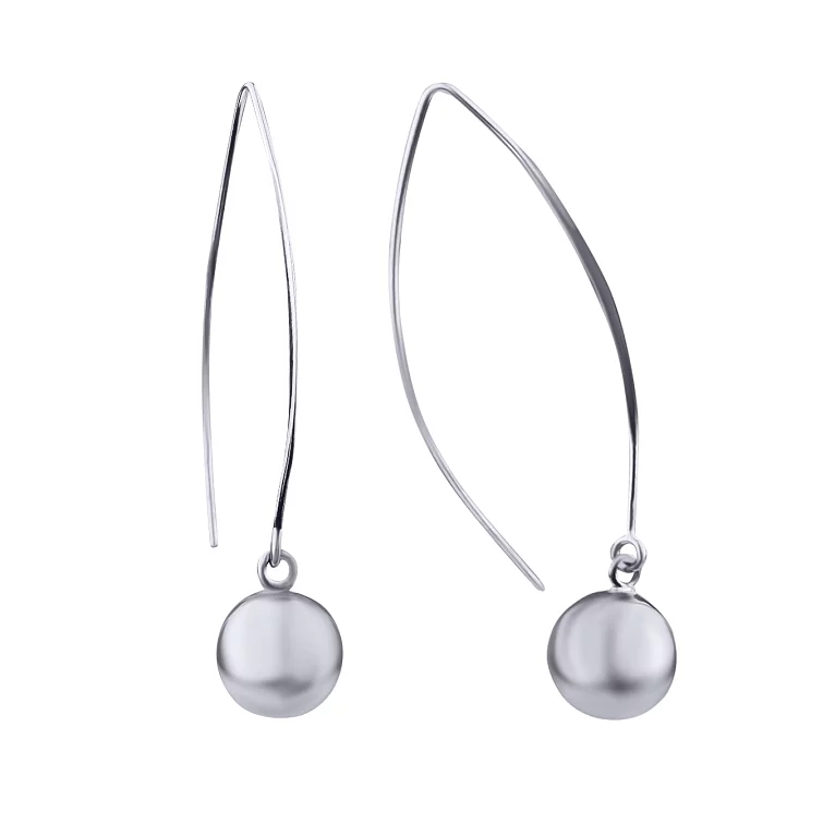 Сережки-петлі зі срібла з Кулями. Артикул 7502/С2/1165: ціна, відгуки, фото – купити в інтернет-магазині AURUM