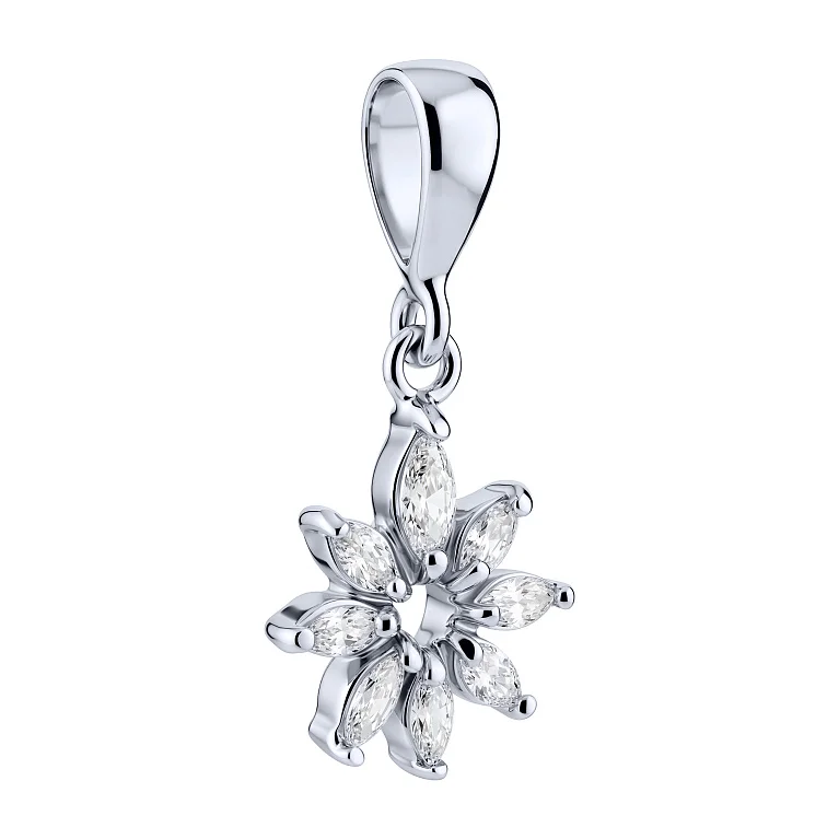 Срібний підвіс "Квітка" з фіанітами  - 2206182