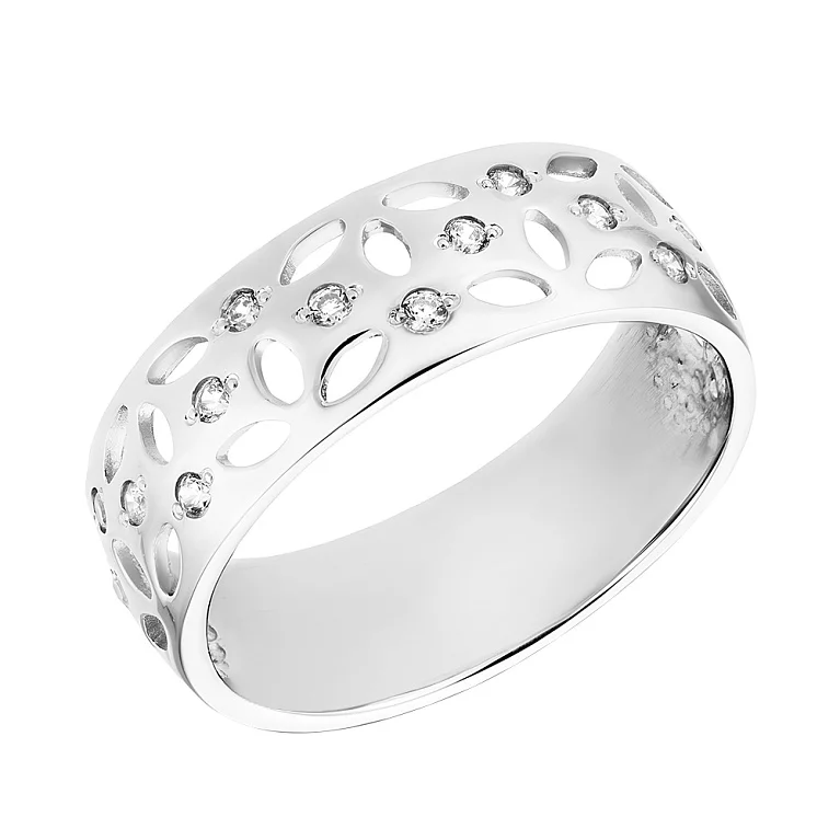 Серебряное кольцо с "Лепестками" и фианитами. Артикул 7501/1278р: цена, отзывы, фото – купить в интернет-магазине AURUM