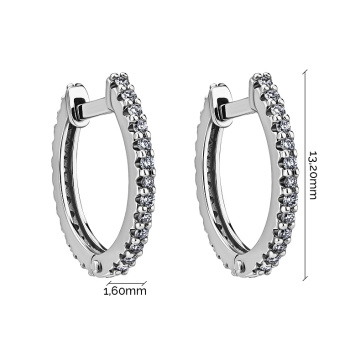 Серьги-кольца с бриллиантами из белого золота - 1853477