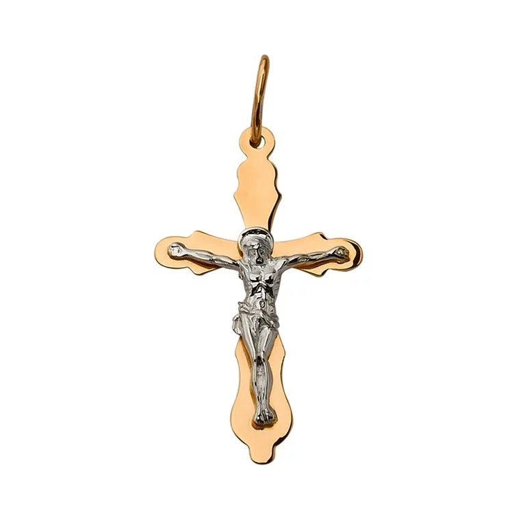 Крестик из комбинированого золота. Артикул 512600: цена, отзывы, фото – купить в интернет-магазине AURUM
