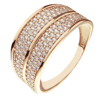 Кольцо из красного золота с цирконием. Артикул 1107218101: цена, отзывы, фото – купить в интернет-магазине AURUM
