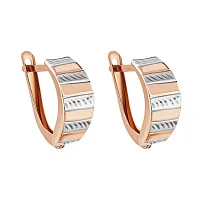 Сережки "Хагги" в комбинированном золоте - 1855978