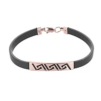 Браслет із каучука зі вставками з червоного золота - 416675