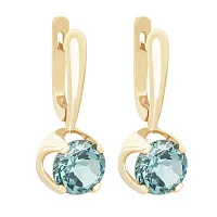 Золотые серьги с кварцем - 1616349