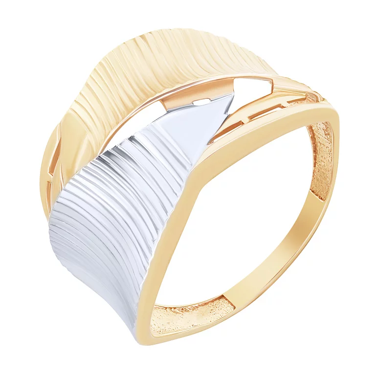 Кольцо из комбинированного золота с алмазной гранью. Артикул 1091294112: цена, отзывы, фото – купить в интернет-магазине AURUM