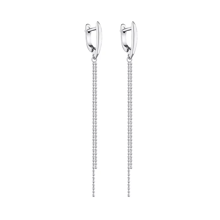 Срібні сережки з підвісними ланцюжками. Артикул 7502/9019: ціна, відгуки, фото – купити в інтернет-магазині AURUM