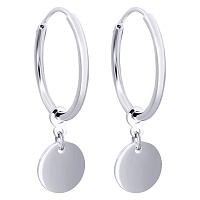 Сережки-кольца серебряные с подвесками. Артикул 7502/2073819: цена, отзывы, фото – купить в интернет-магазине AURUM