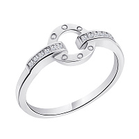 Серебряное кольцо Круг с цирконием . Артикул 7501/5744: цена, отзывы, фото – купить в интернет-магазине AURUM