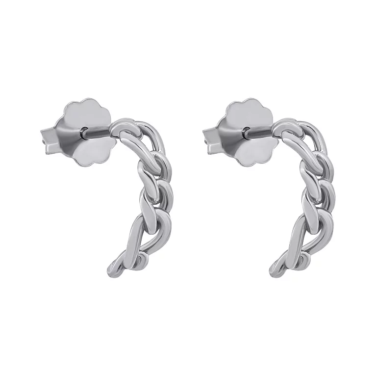 Серьги-гвоздики серебряные "Цепи". Артикул 7518/6273: цена, отзывы, фото – купить в интернет-магазине AURUM